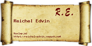 Reichel Edvin névjegykártya